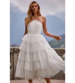 Alamour Barbara Midi Dress White Size L AU 12 for rent on The Volte - image 3