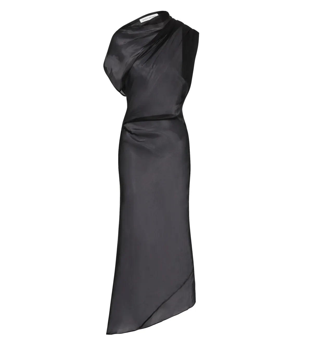 Bianca Spender Liquid Organza Decode Midi Dress Black Size AU 8 - Image 7