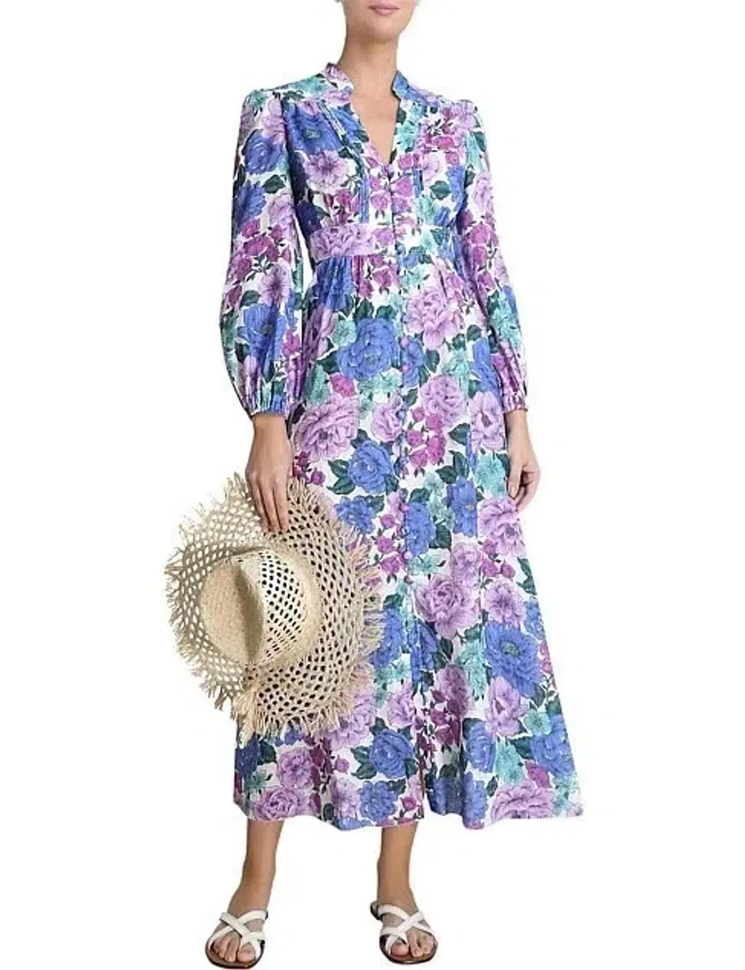 Zimmermann Poppy Plunge Midi Dress Size 2 / AU 12 for rent on The Volte - main image