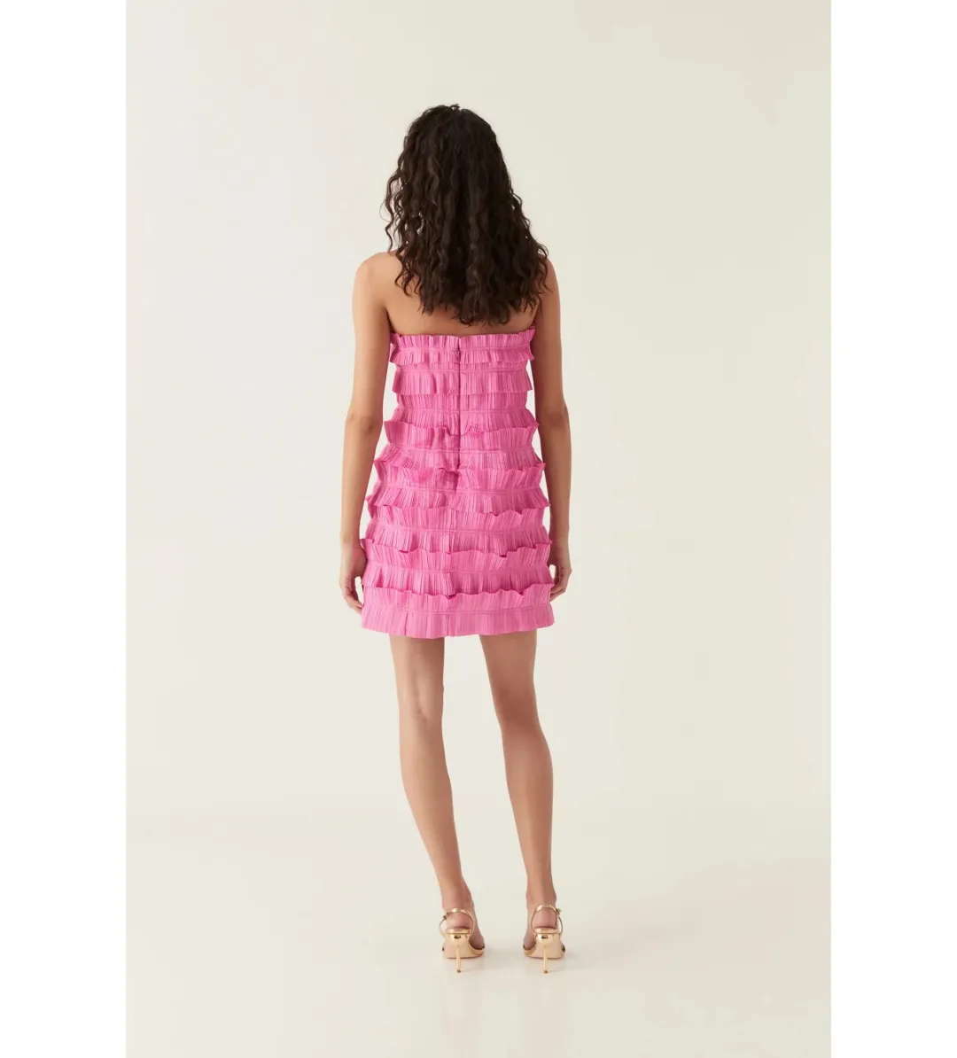 Aje Palladium Ruffled Mini Dress Muted Fuchsia Size S AU 8 for rent on The Volte - main image