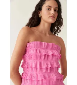 Aje Palladium Ruffled Mini Dress Muted Fuchsia Size S AU 8 for rent on The Volte - image 3