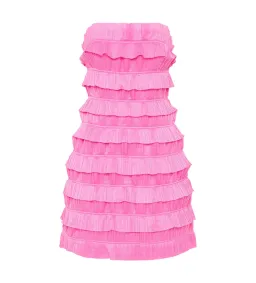 Aje Palladium Ruffled Mini Dress Muted Fuchsia Size S AU 8 for rent on The Volte - image 5