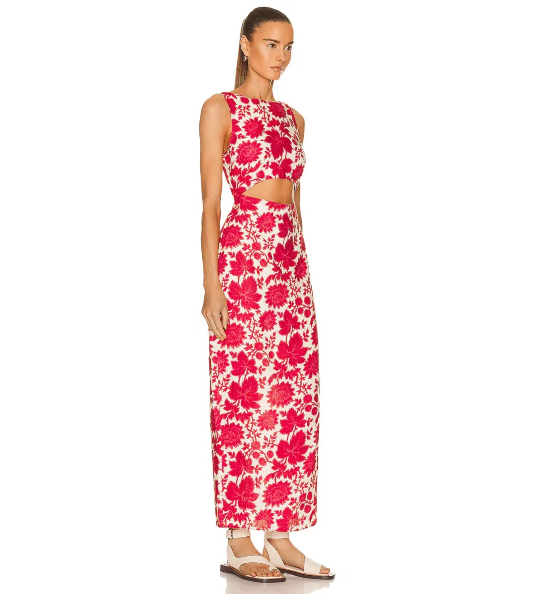 Sir the Label Cinta Cut Out Midi Dress Valentina Floral Size 0 AU 6 for rent on The Volte - main image