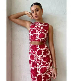 Sir the Label Cinta Cut Out Midi Dress Valentina Floral Size 0 AU 6 for rent on The Volte - image 7