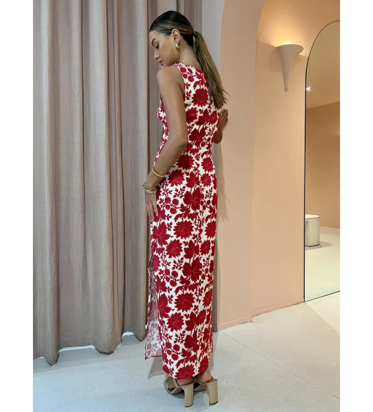 Sir the Label Cinta Cut Out Midi Dress Valentina Floral Size 0 AU 6 - Image 5