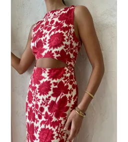 Sir the Label Cinta Cut Out Midi Dress Valentina Floral Size 0 AU 6 for rent on The Volte - image 4