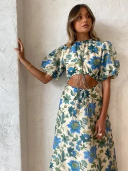Sir The Label Celia Puff Sleeve Midi Dress in Marguerite Print Size 1/AU 8 for rent on The Volte - image 3