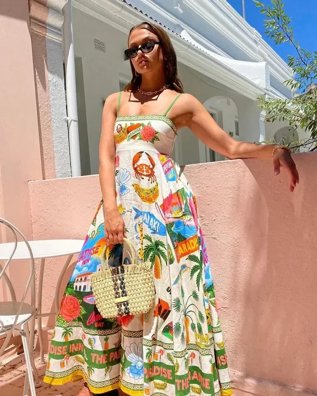 Alemais Paradiso Midi Sundress Multi Size AU 12 for rent on The Volte - main image