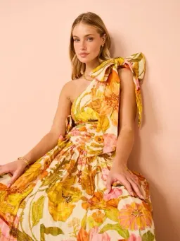 Alemais Silas One Shoulder Gown Floral Size AU 12 for rent on The Volte - image 2