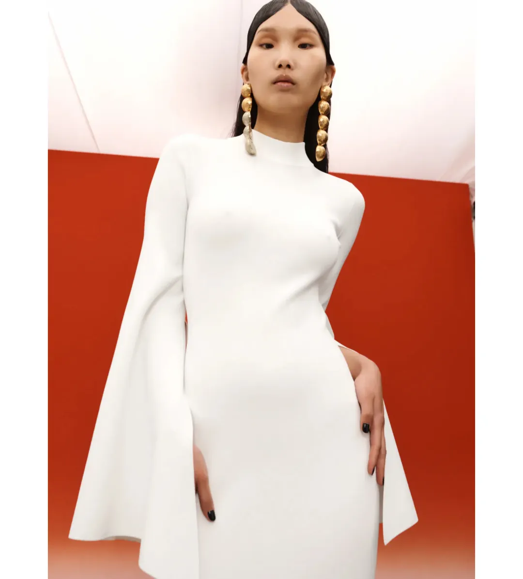 Solace London Ami Midi Dress in Cream Size S/AU 8 for rent on The Volte - main image