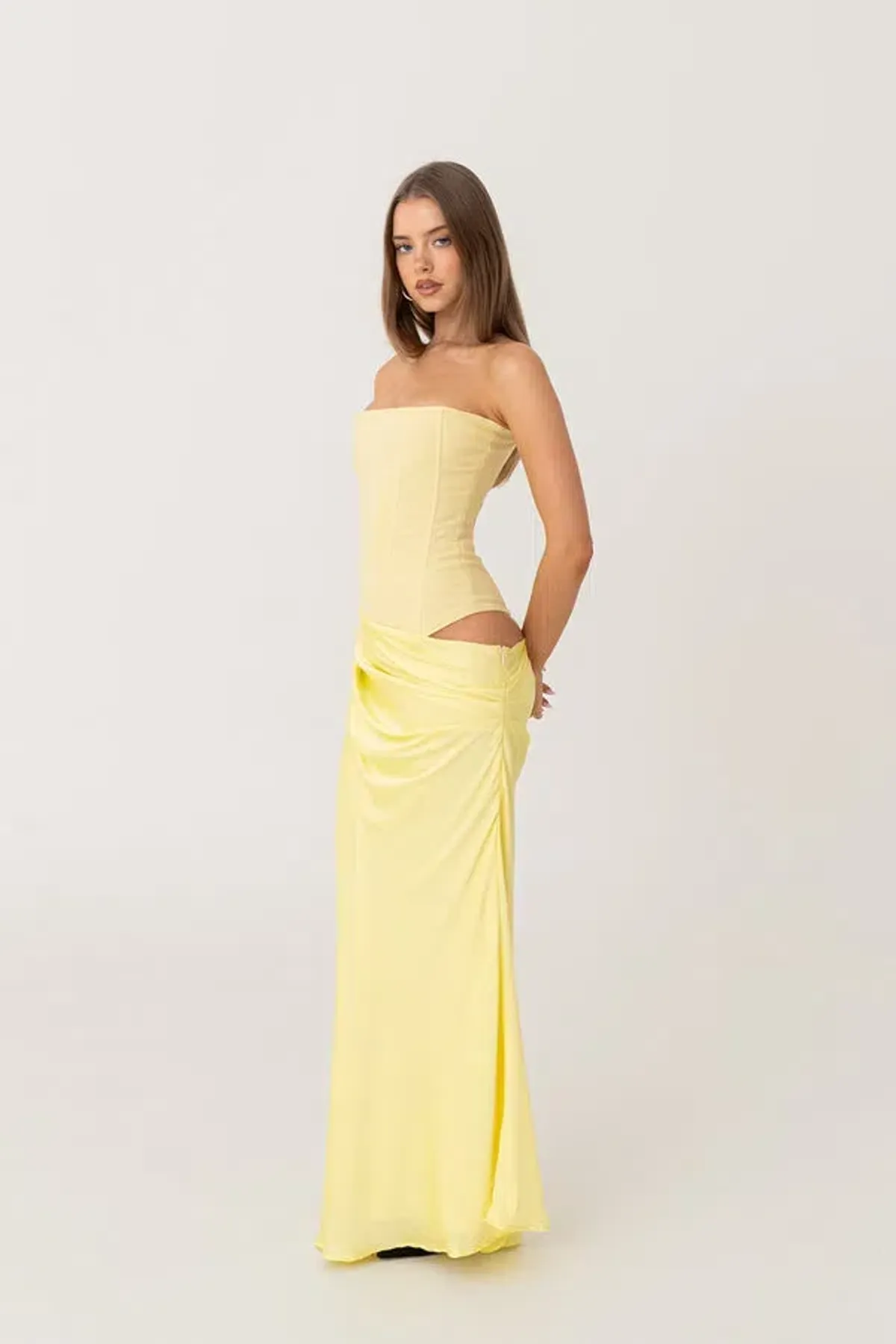 HNTR The Label Huxley Maxi Gown Lemon Size S / AU 8 - Image 4