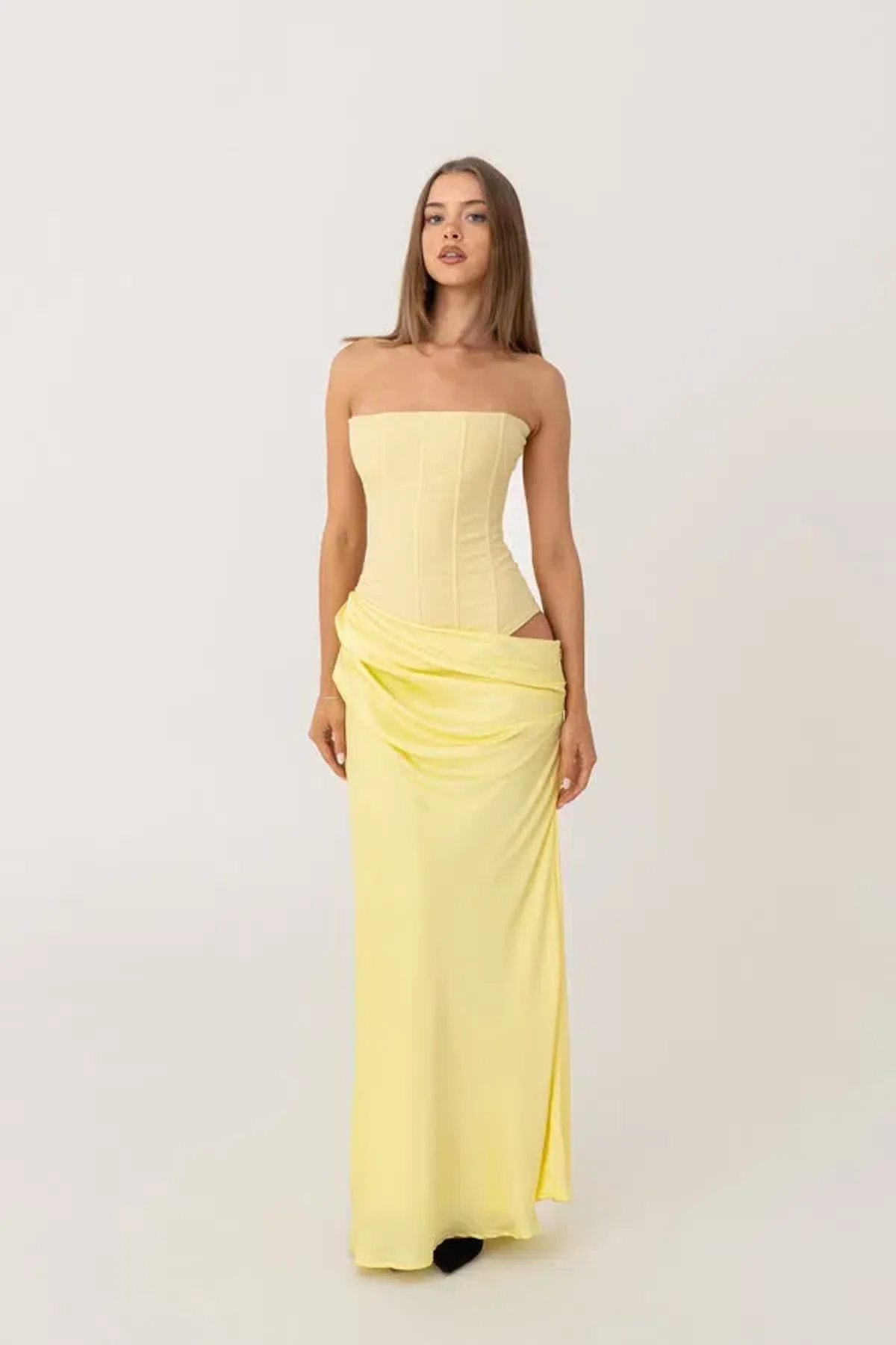 HNTR The Label Huxley Maxi Gown Lemon Size S / AU 8 - Image 3