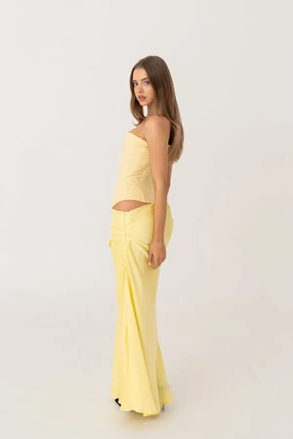 HNTR The Label Huxley Maxi Gown Lemon Size S / AU 8 - Image 5