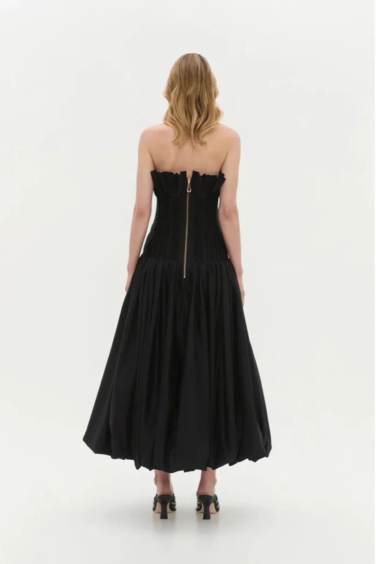 Aje Ivy Bubble Hem Gown Black Size 6 - Image 6