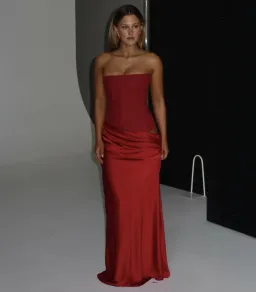 HNTR The Label Huxley Gown Wine Size S for rent on The Volte - image 1