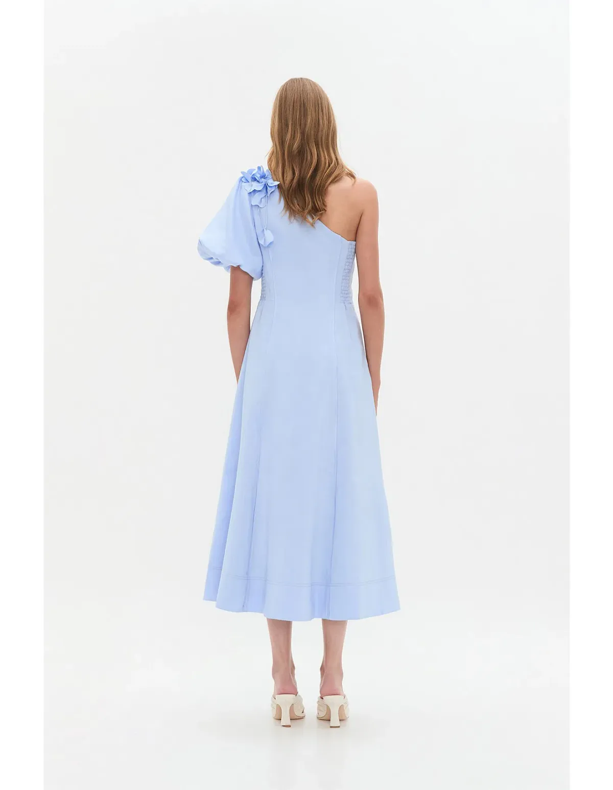 Aje Camille Midi Dress in Pale Blue Size AU 10 - Image 5