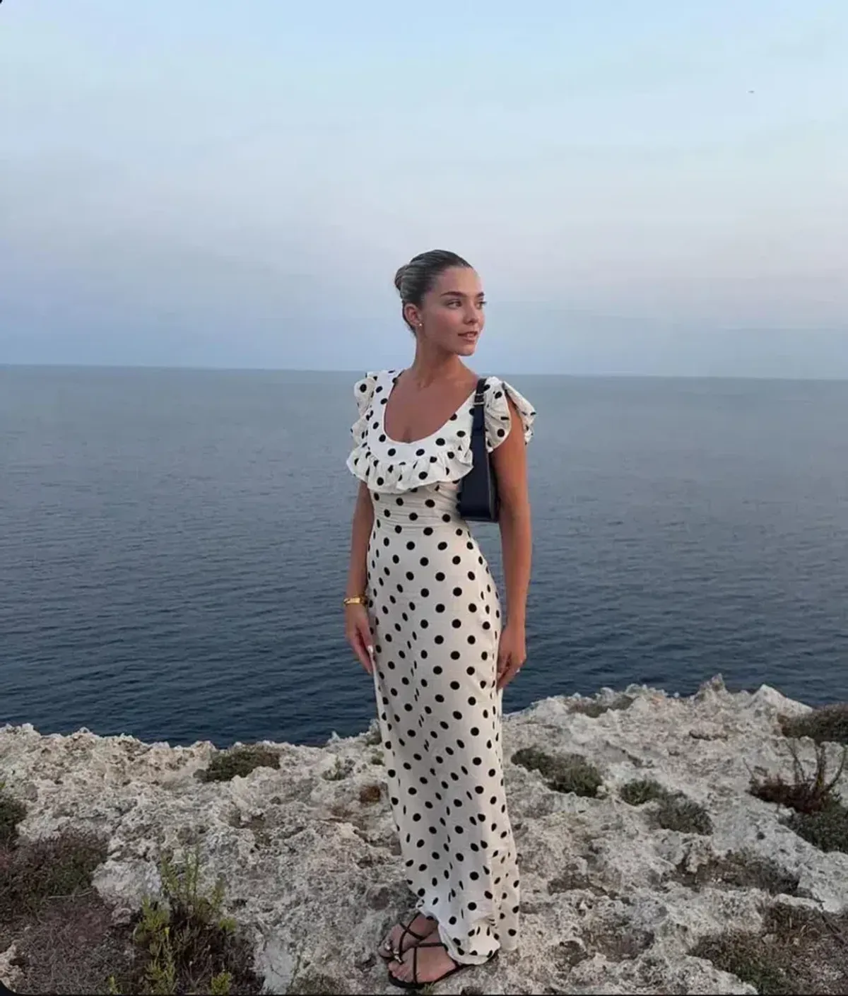 Design by Si Luna Midi Dress Black/White Print Size M/L / AU 10/12 for rent on The Volte - main image