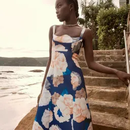 Leo Lin Odette Midi Dress Rosebud for rent on The Volte - image 4