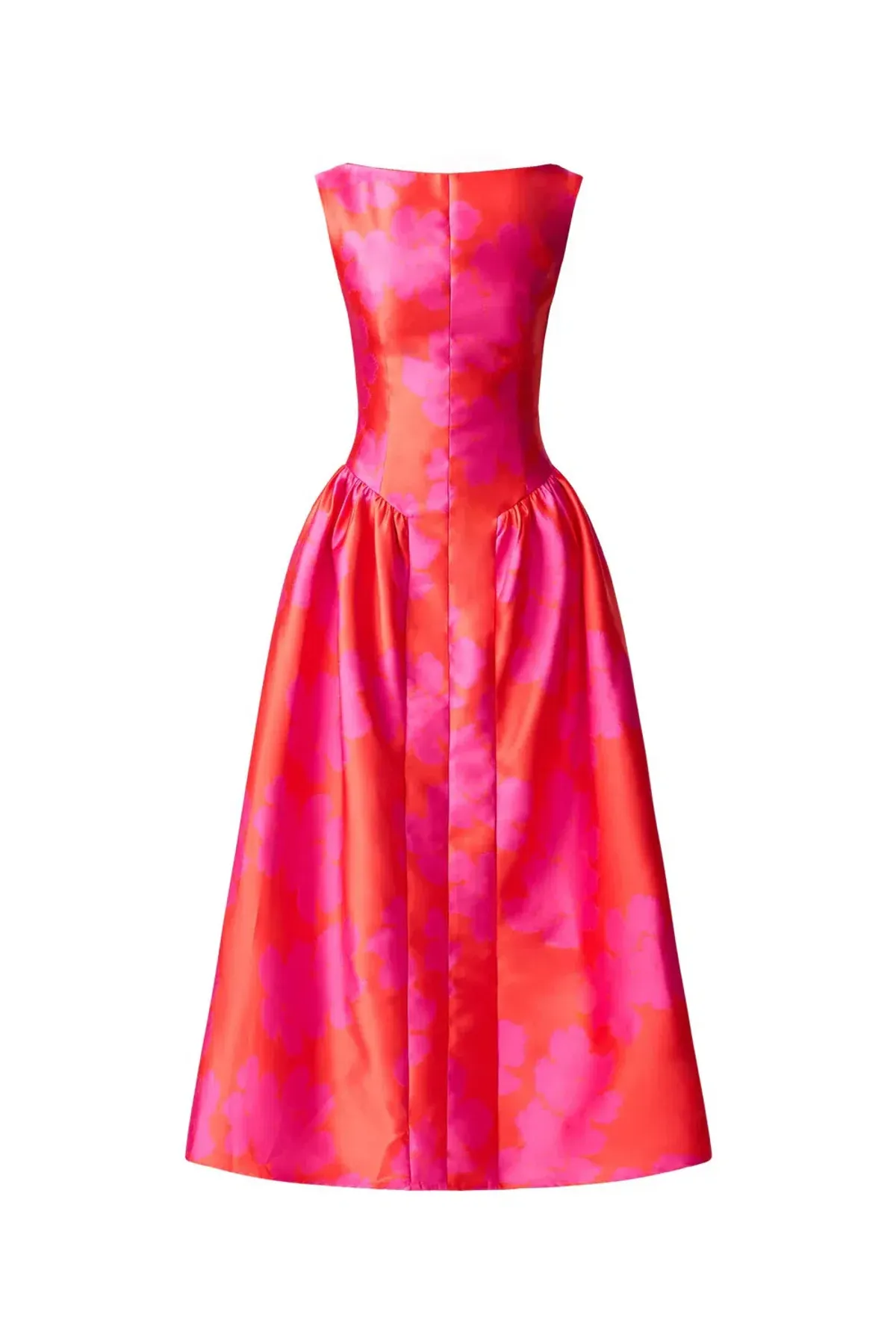 Elliat - Eloise A-Line Midi Dress in Pink & Red - Size 12 - Image 3