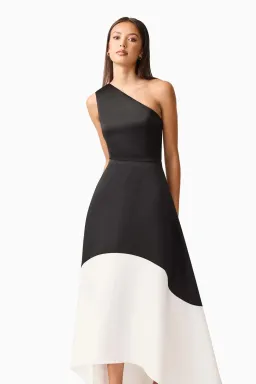 Elliat - Sorrel One Shoulder Gown in Black & White - Size 12 for rent on The Volte - image 3