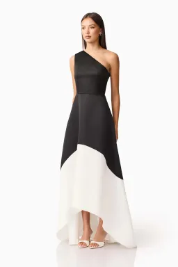 Elliat - Sorrel One Shoulder Gown in Black & White - Size 16 for rent on The Volte - image 6