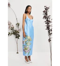 Alemais Donata Taffeta Maxi Gown Blue Print Size 12 for rent on The Volte - image 2