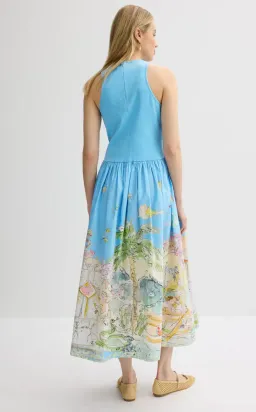 Alemais Anouk Tank Midi Dress Blue Print Size 14 for rent on The Volte - image 3