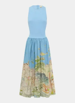 Alemais Anouk Tank Midi Dress Blue Print Size 14 for rent on The Volte - image 6