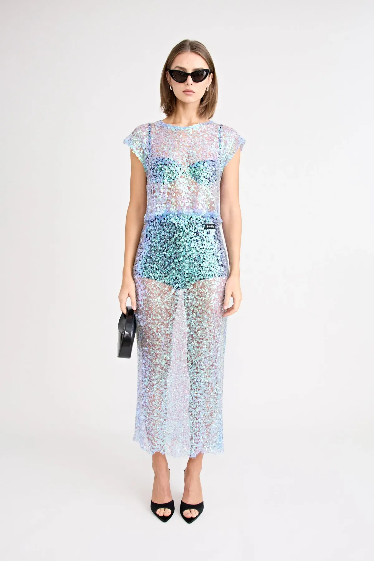 Pfeiffer Delphine Skirt in Aquamarine Sequin Size M / AU 10 - Image 1
