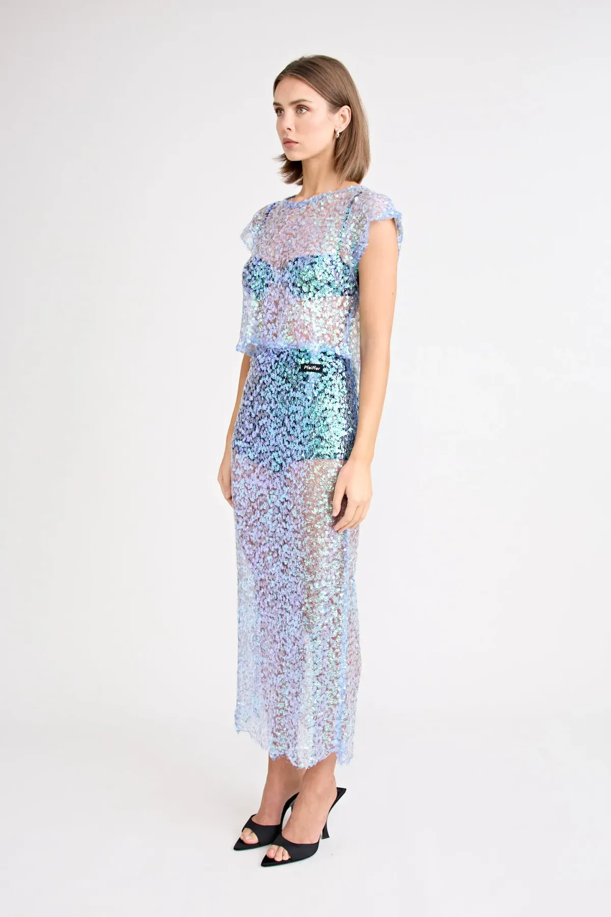 Pfeiffer Delphine Skirt in Aquamarine Sequin Size M / AU 10 - Image 3