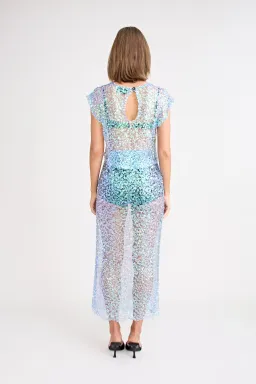 Pfeiffer Delphine Skirt in Aquamarine Sequin Size M / AU 10 for rent on The Volte - image 5