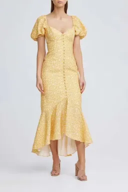 Significant Other Jacinta Midi Dress Champagne Pansy Size XS / AU 6 for rent on The Volte - image 1