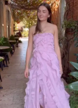 Aje Allairie Strapless Gown Chalk Pink Size 16 for rent on The Volte - image 1