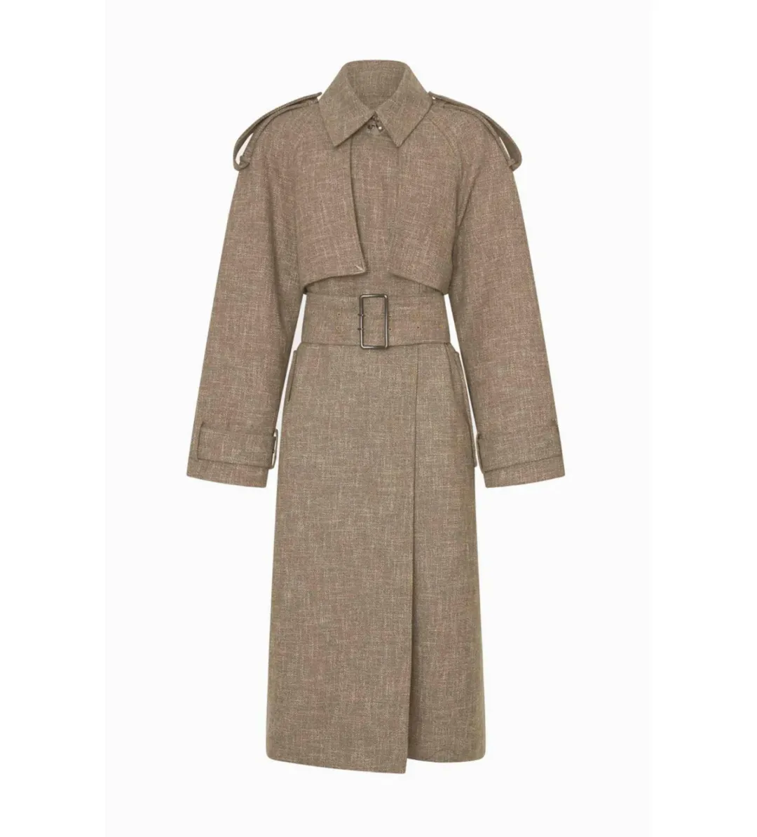 Camilla and Marc Palazzo Wool Trench Coat in Mottle Brown Size XXS/ AU 4 for rent on The Volte - main image