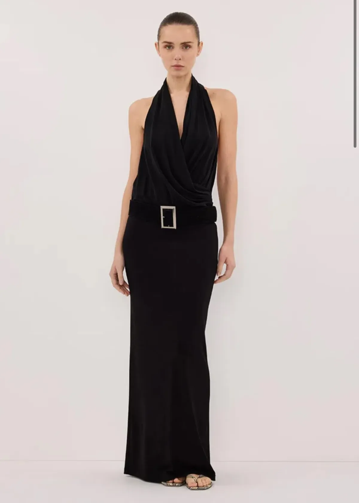 Dissh Felicity Black Sleeveless Halter Midi Dress Size M/ AU 10 - Image 2