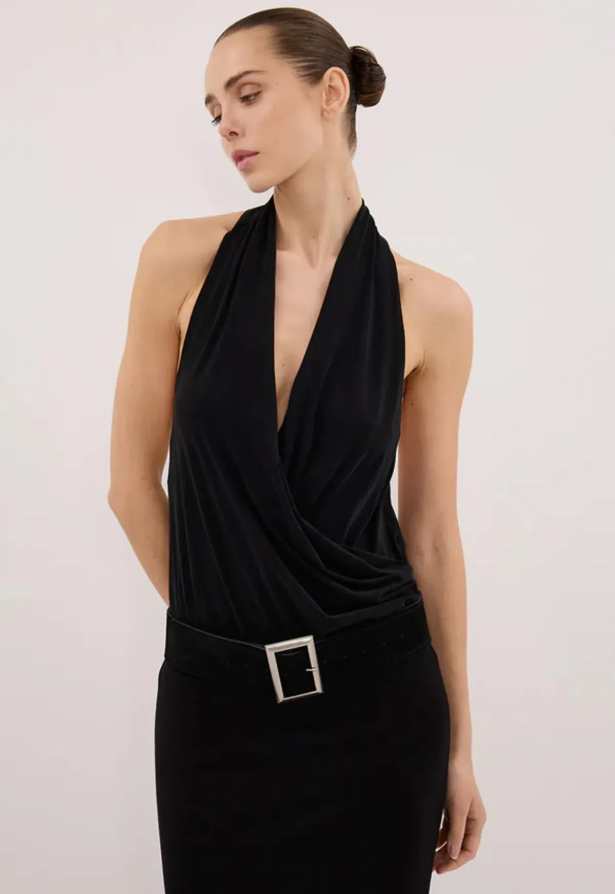 Dissh Felicity Black Sleeveless Halter Midi Dress Size M/ AU 10 - Image 3