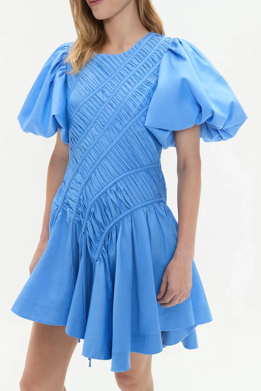 Aje Wisteria Mini Dress in Mist Blue Size 6 for rent on The Volte - main image