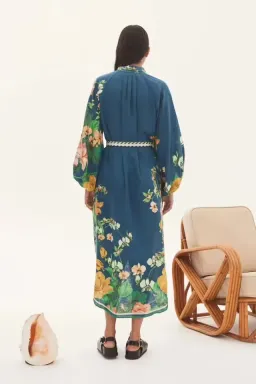 Alemais Lyla Midi Shirt Dress Blue Floral Size 16 for rent on The Volte - image 3