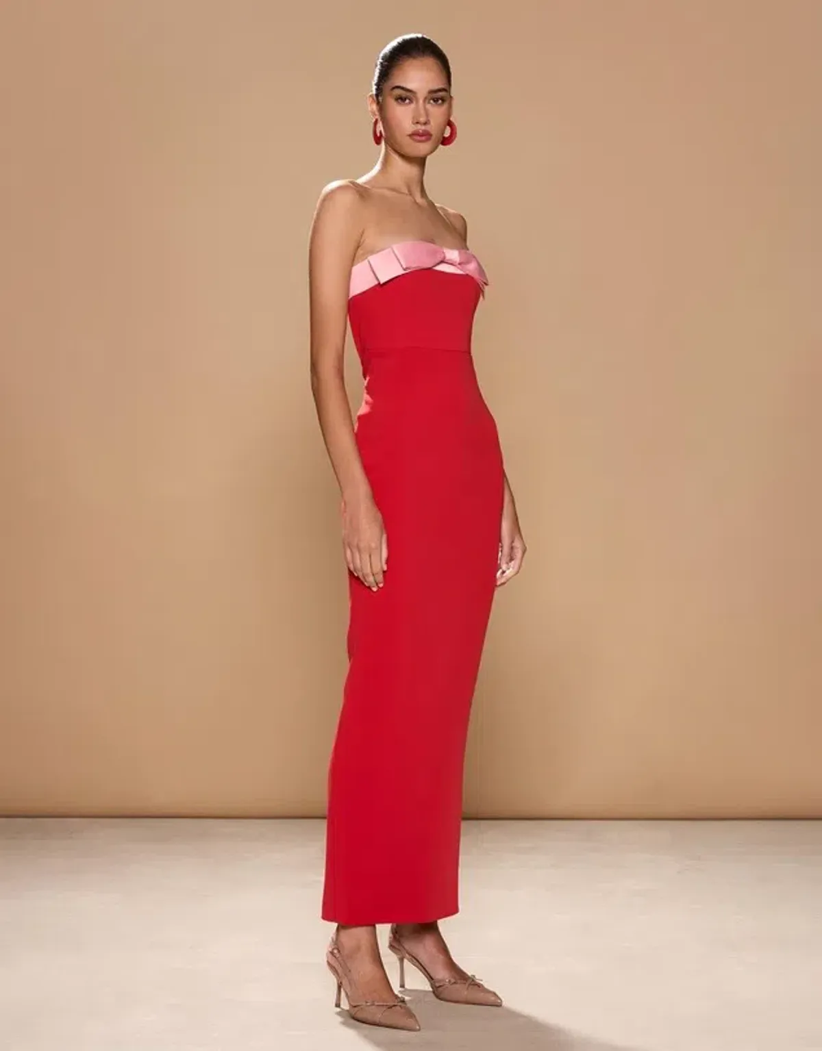 Sonya Moda Ivrea Ribbon Maxi Dress Lola Red Size S/AU 8 - Image 5