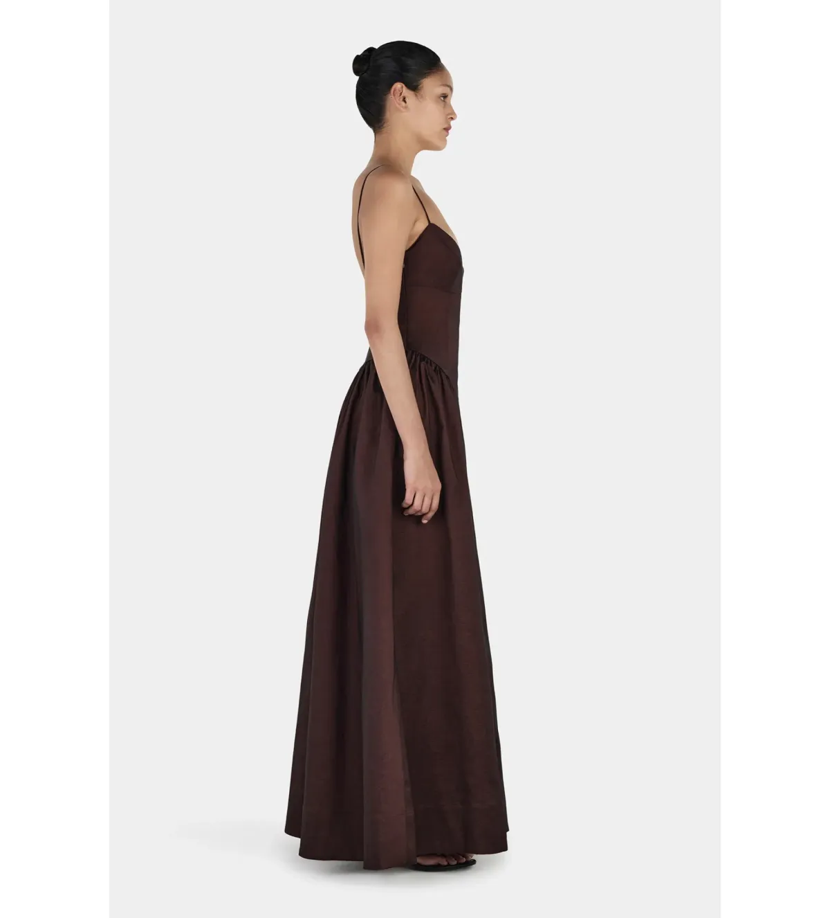 Hansen & Gretel Bellini Taffeta Maxi Gown Chocolate Size AU 8 - Image 4
