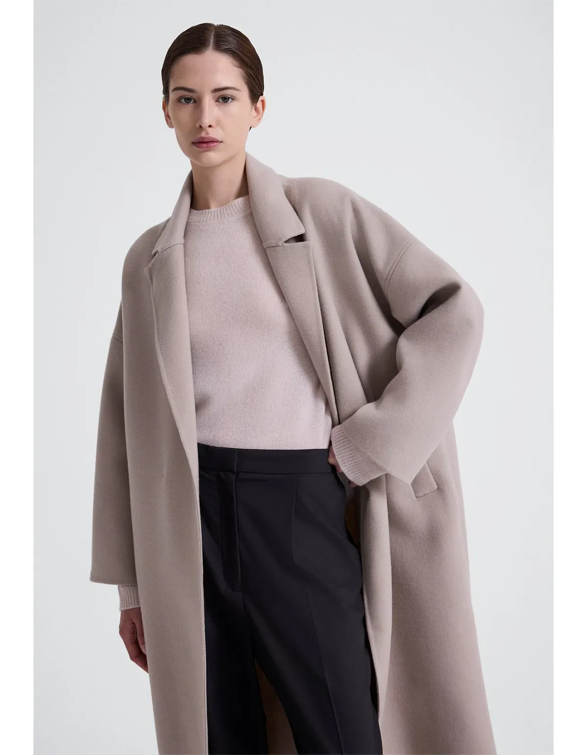 Jac + Jack Mega Coat Light Beige Size 8 - Image 4