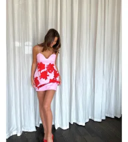 Oroton Contrast 3D Flower Mini Dress Size AU 12 for rent on The Volte - image 1