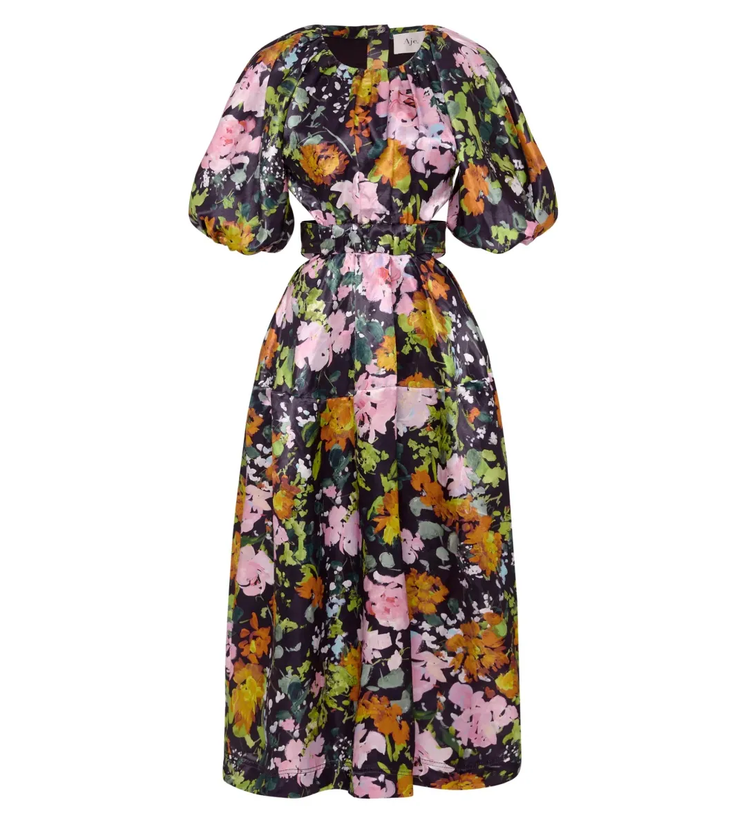 Aje Mimosa Cutout Midi Dress in Midnight floral Size S AU 8 for rent on The Volte - main image