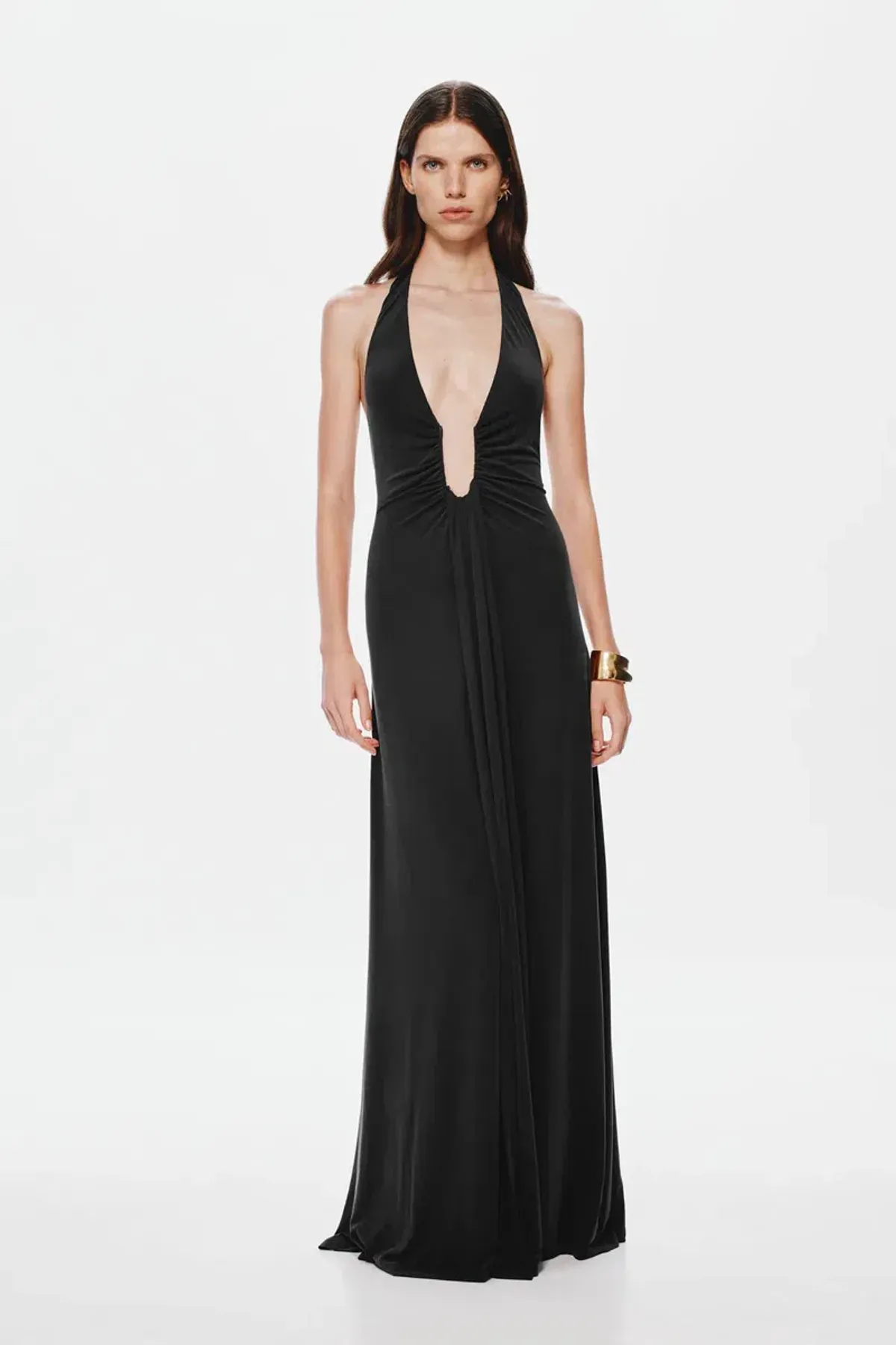 Misha The Jennifer Cupro Maxi Dress in Black Size M/AU10 - Image 1
