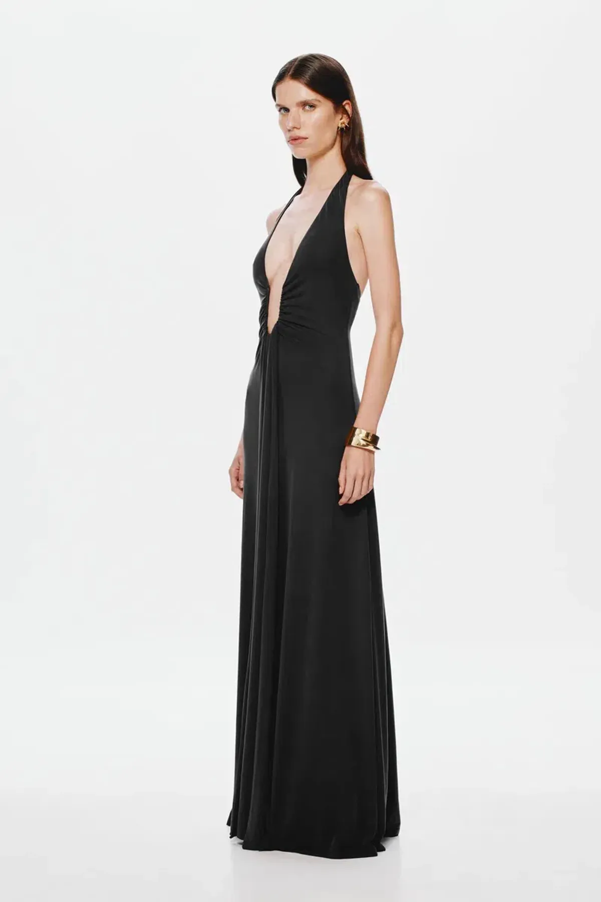 Misha The Jennifer Cupro Maxi Dress in Black Size M/AU10 - Image 2