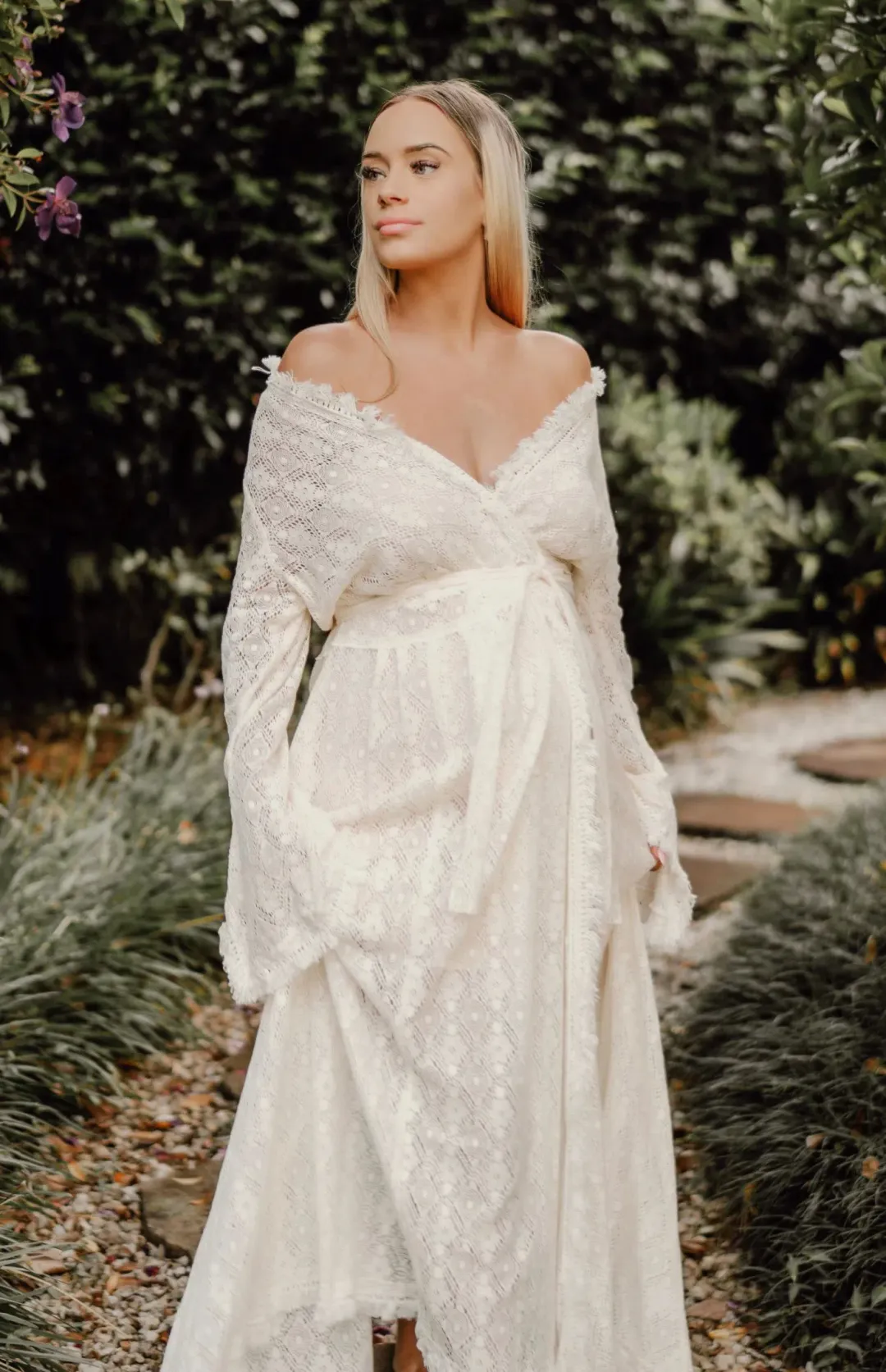 Coven & Co Boho Maternity Pirate Queen Gown Cream Size L / AU 14 for rent on The Volte - main image