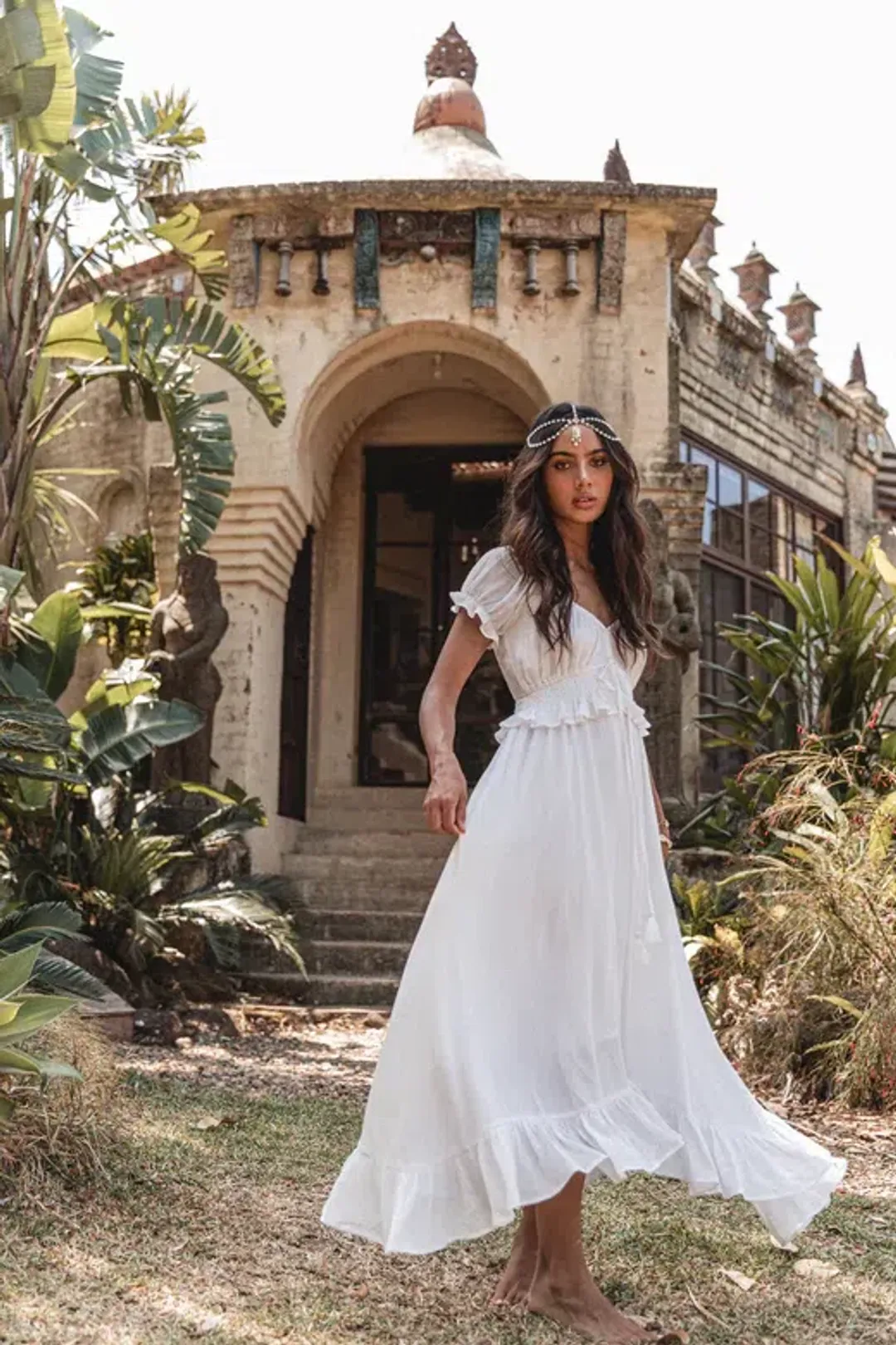 Coven & Co Boho Maternity True Romance Gown White Size L / AU 14 for rent on The Volte - main image