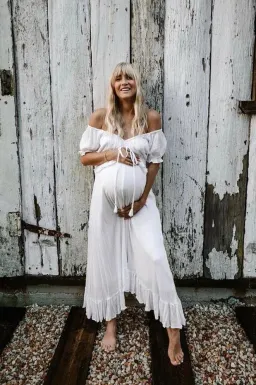 Coven & Co Boho Maternity True Romance Gown White Size L / AU 14 for rent on The Volte - image 2