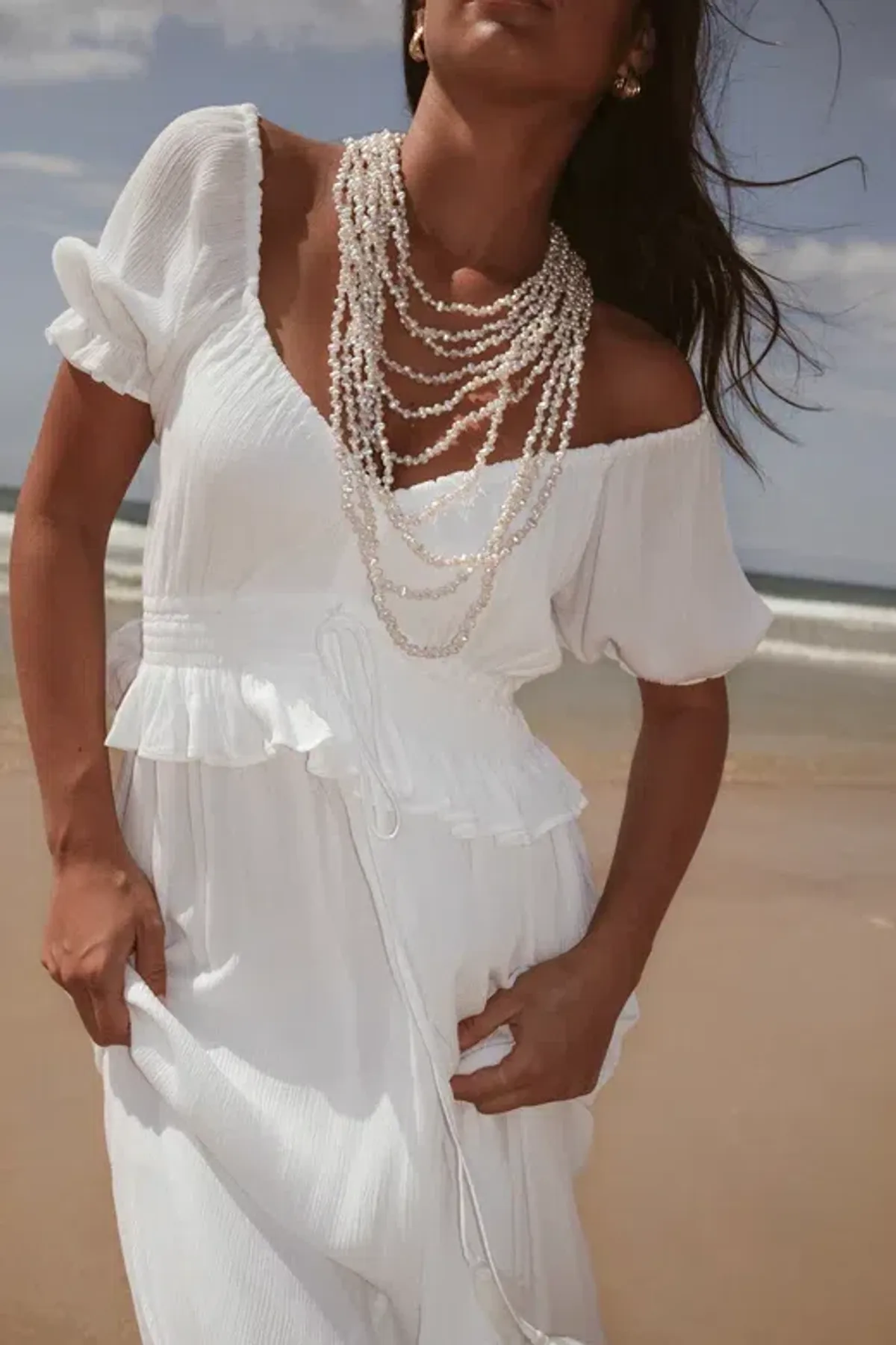 Coven & Co Boho Maternity True Romance Gown White Size L / AU 14 - Image 5