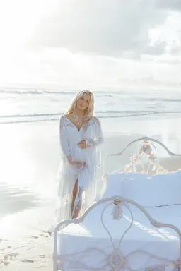 Coven & Co Boho Maternity Full Moon Lace Gown White Size M / AU 12 for rent on The Volte - image 3